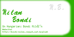 milan bondi business card